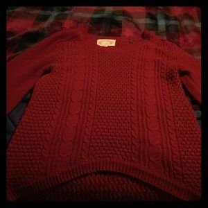 Ambiance Dark Red Hi-Low Sweater